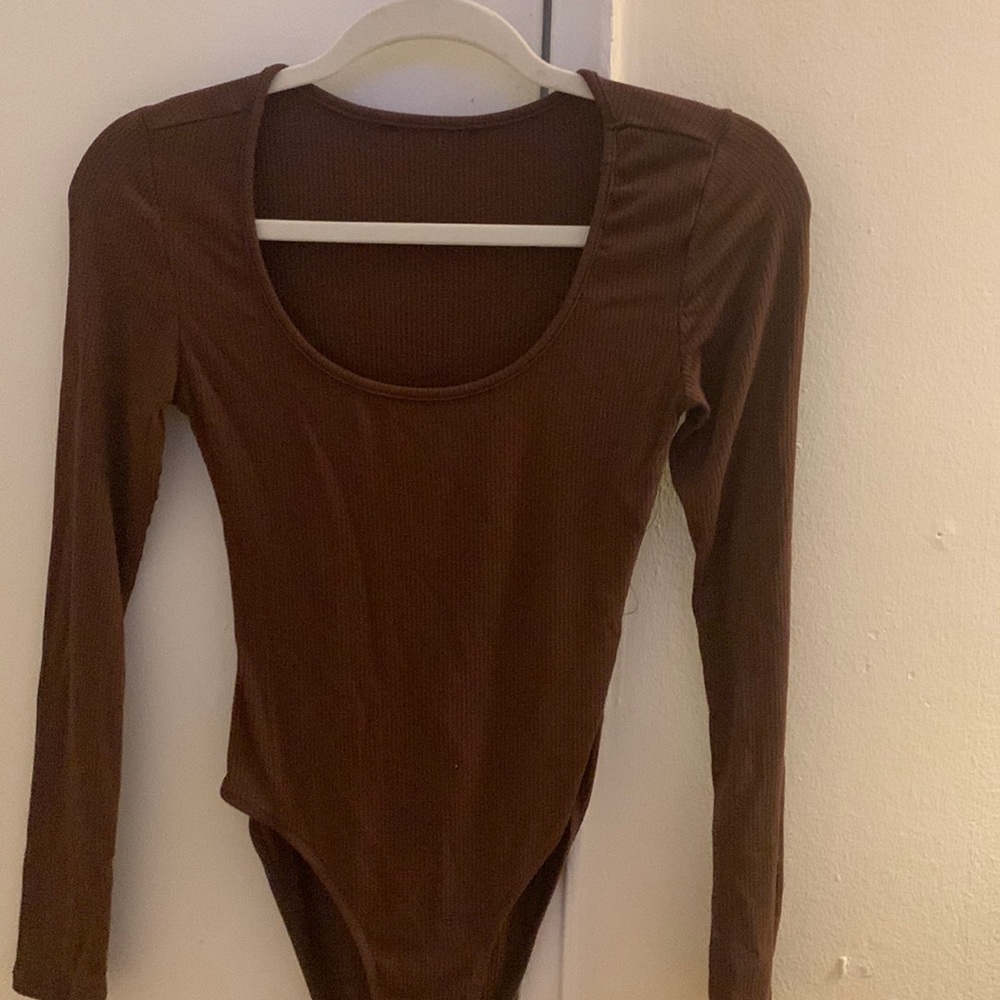 Brown scoop bodysuit